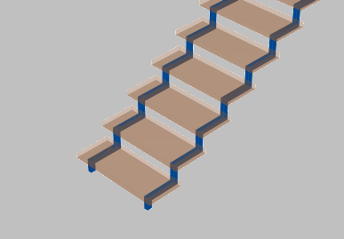 Zweiholmtreppe aufgesattelt