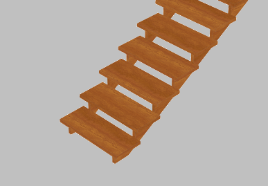 Aufgesattelte Holztreppe